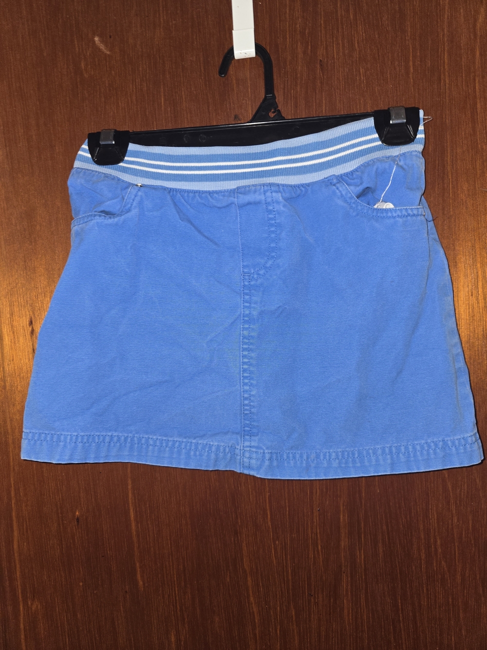 Faded Glory Bright Blue Girls' Skirt with Striped Elastic Waist